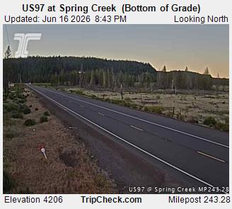 RoadCam - US97 at Spring Creek  (Bottom of Grade)